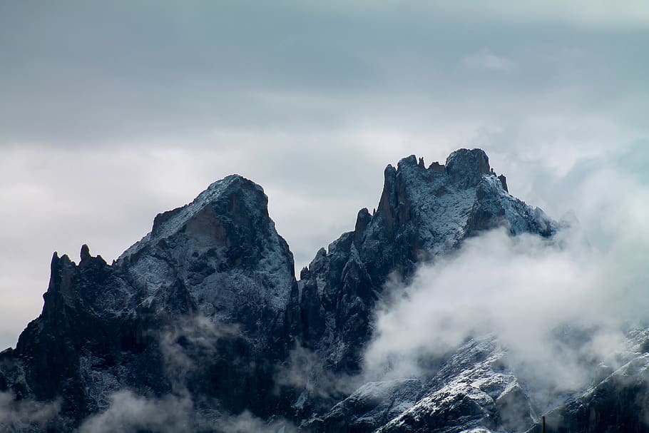 snow capped mountain, crest, mountain range, nature, outdoors HD wallpaper