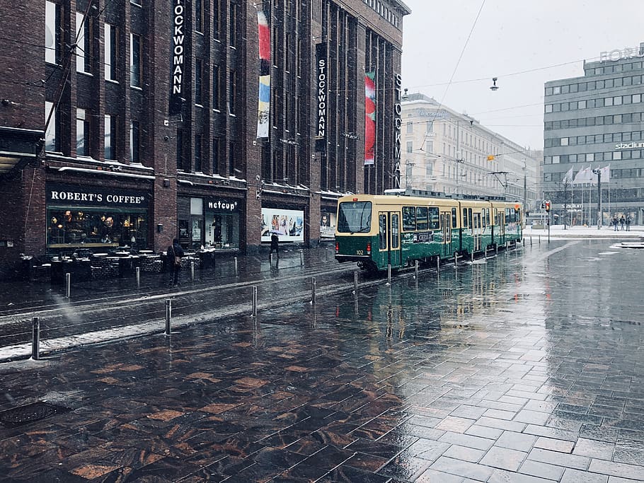 helsinki, finland, aleksanterinkatu 52, tram, building exterior, HD wallpaper