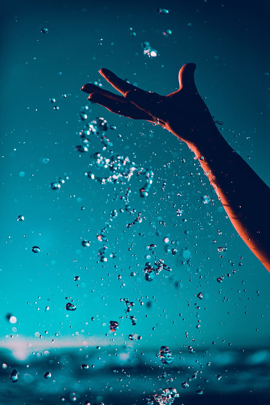 water, blue, one person, nature, real people, drop, motion HD wallpaper