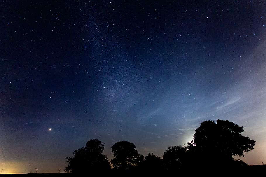 france, prosnes, tree, sky, night, space, beauty in nature HD wallpaper