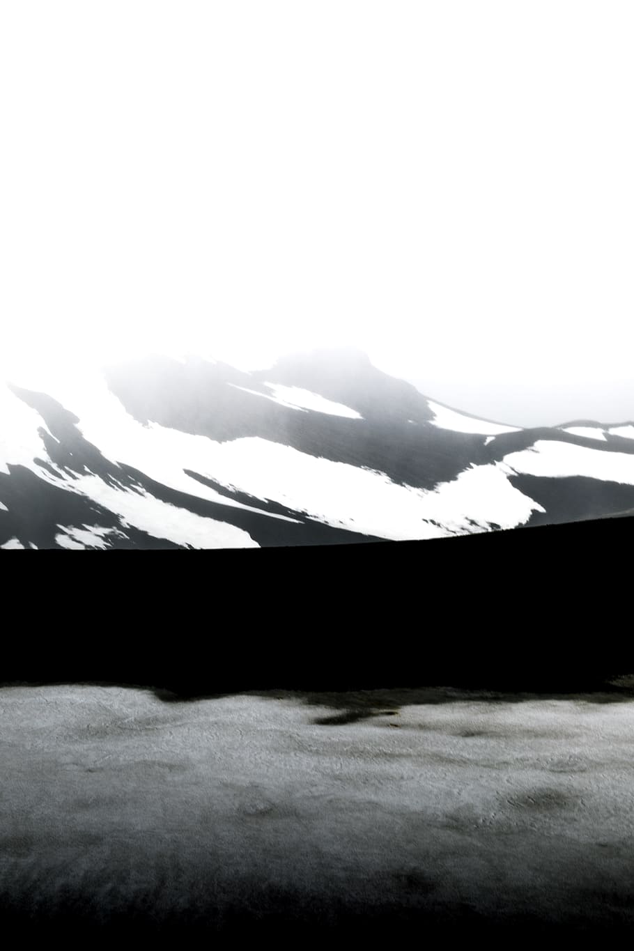 snow capped rocky mountain, water, cold, frozen, winter, lake HD wallpaper