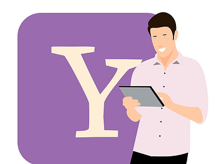 Marketing man with mobile tablet device., yahoo, application HD wallpaper