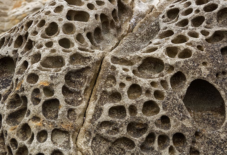 gray stone, hole, united states, cape arago state park, sand HD wallpaper
