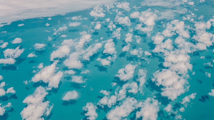 clouds over blue sea, cloud - sky, beauty in nature, scenics - nature HD wallpaper