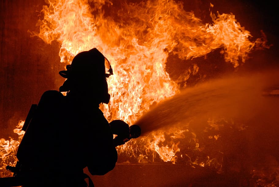 firefighter, mission, job, work, training, burning, fire - natural phenomenon HD wallpaper