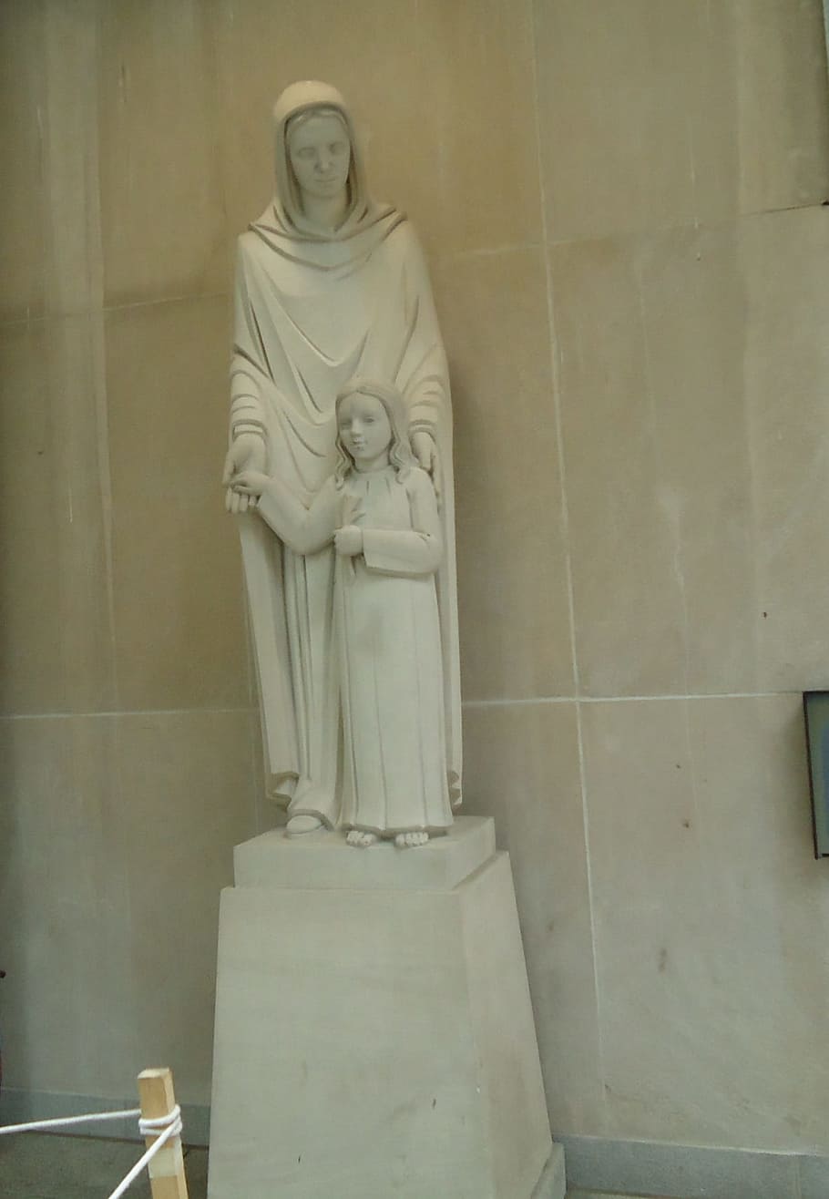 statue, saint, Mary, marble, child, sculpture, human representation HD wallpaper