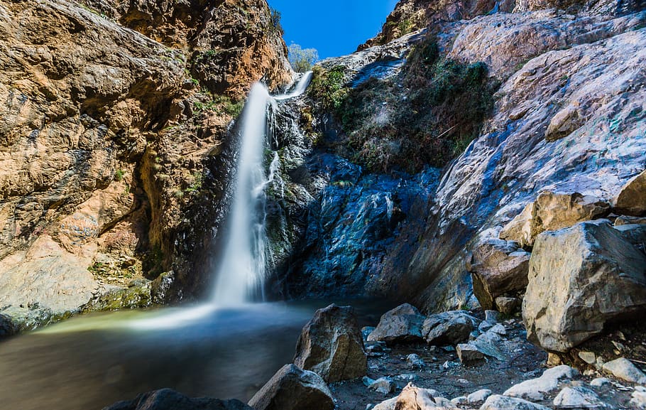 marrakesh, morocco, waterfall, hdr, long exposure, rock, scenics - nature HD wallpaper