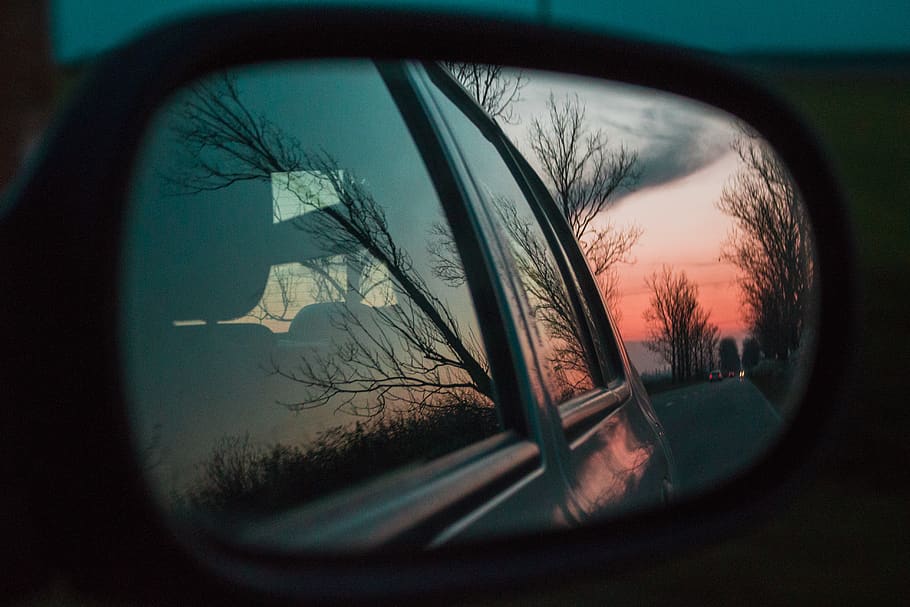 romania, sintea mare, sunset, spring, road, highway, mirror HD wallpaper