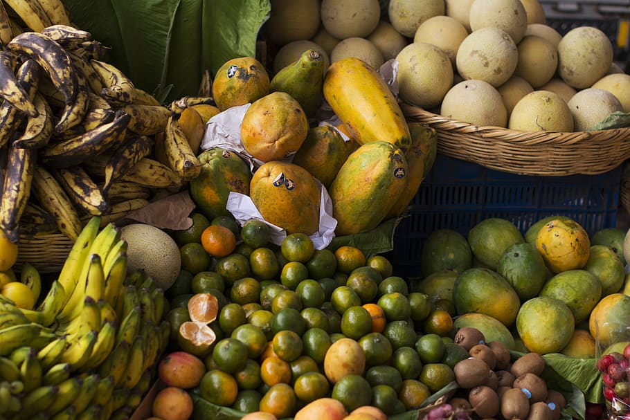 guatemala, papaya, mango, lime, banana, melon, fruit, fruit stand HD wallpaper
