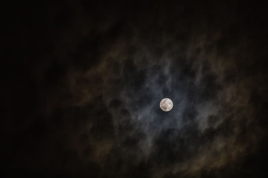 full moon at night, cloud, moonlight, sky, space, astronomy, cloud - sky HD wallpaper
