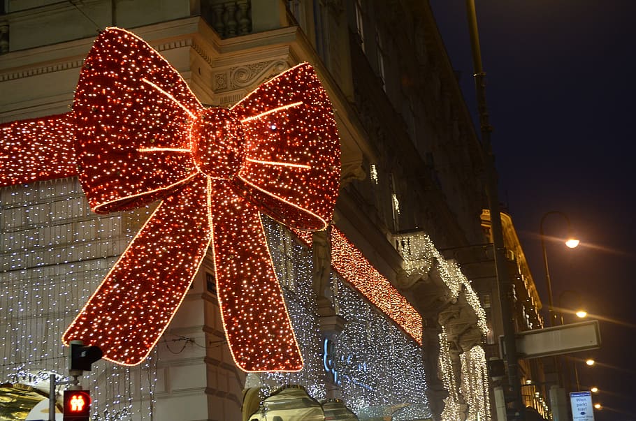 austria, vienna, lighting, house, night, christmas, xmas, gift HD wallpaper