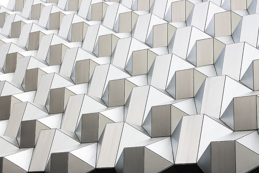 white abstract geometric artwork, backgrounds, full frame, architecture HD wallpaper