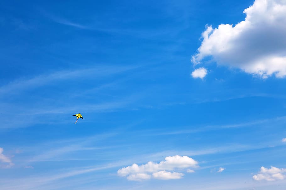 air, fun, kite, play, recreation, sky, summer, toy, blue, cloud - sky HD wallpaper