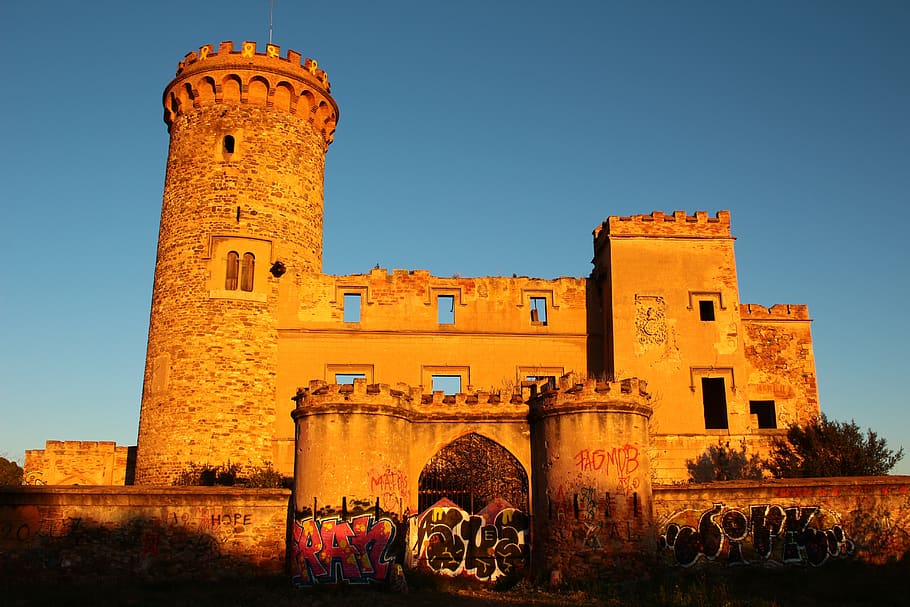 spain, former, barcelona, old, landscape, castle, architecture HD wallpaper
