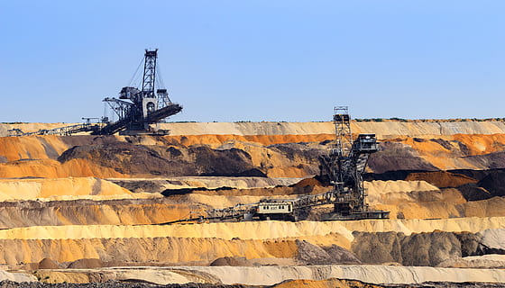open pit mining, carbon, industry, brown coal, technology, industrial plant HD wallpaper