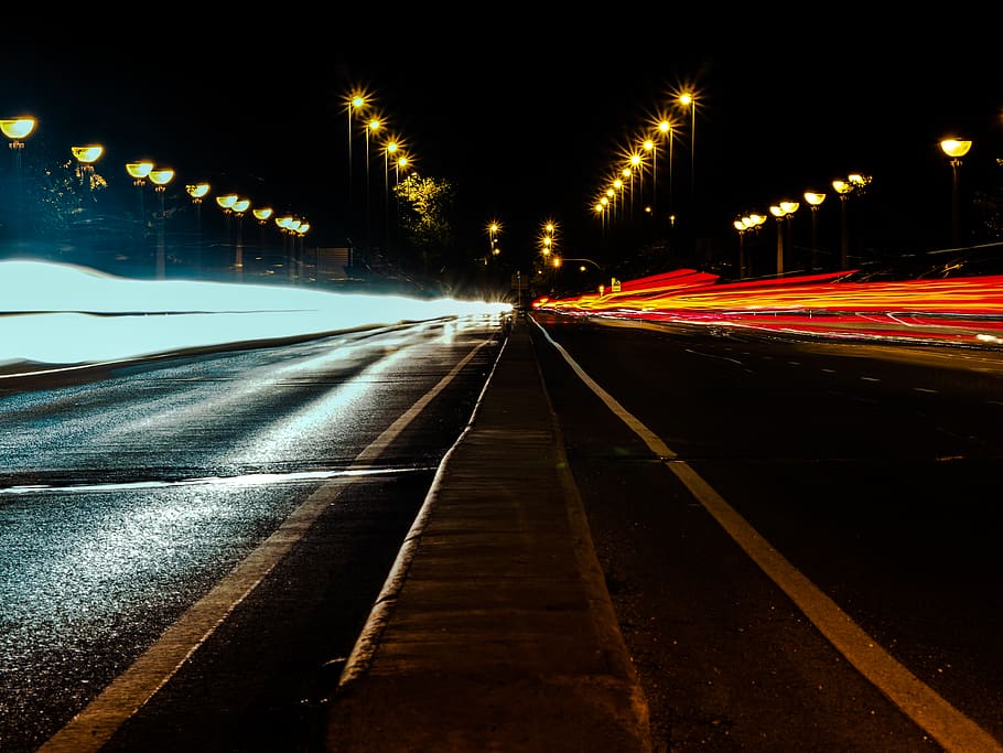 spain, girona, livecomposite, lights, street, art, night, city HD wallpaper