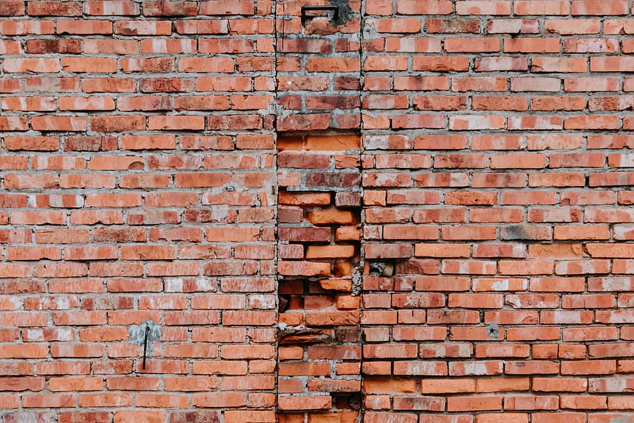 brown brick wall, wall - building feature, full frame, built structure HD wallpaper