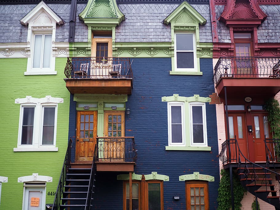 multicolored windows, building exterior, architecture, built structure HD wallpaper