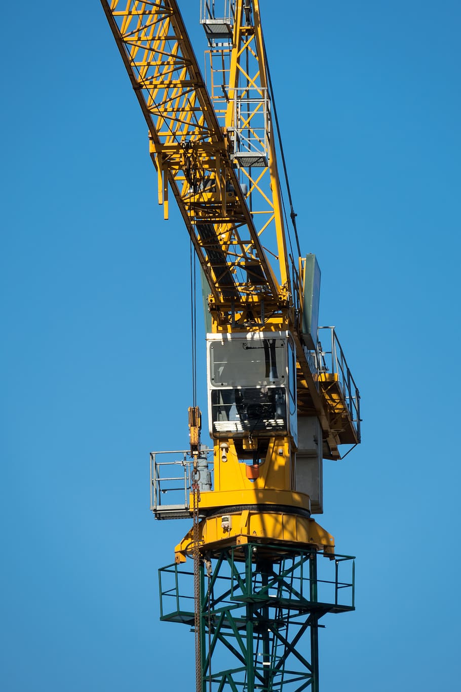 crane, baukran, crane cab, build, site, construction work, load crane HD wallpaper