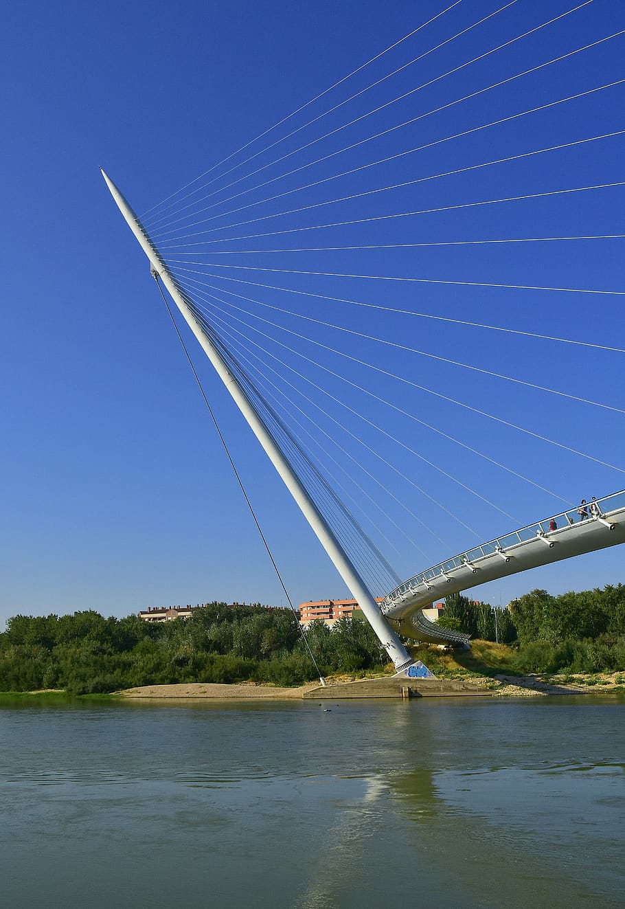 bridge, river, architecture, urban, transportation, sky, water HD wallpaper