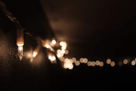 focused, blurred, bright, lights, yellow, white, gray, grey HD wallpaper