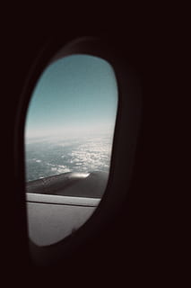 window plane view, porthole, transportation, airplane, aircraft HD wallpaper