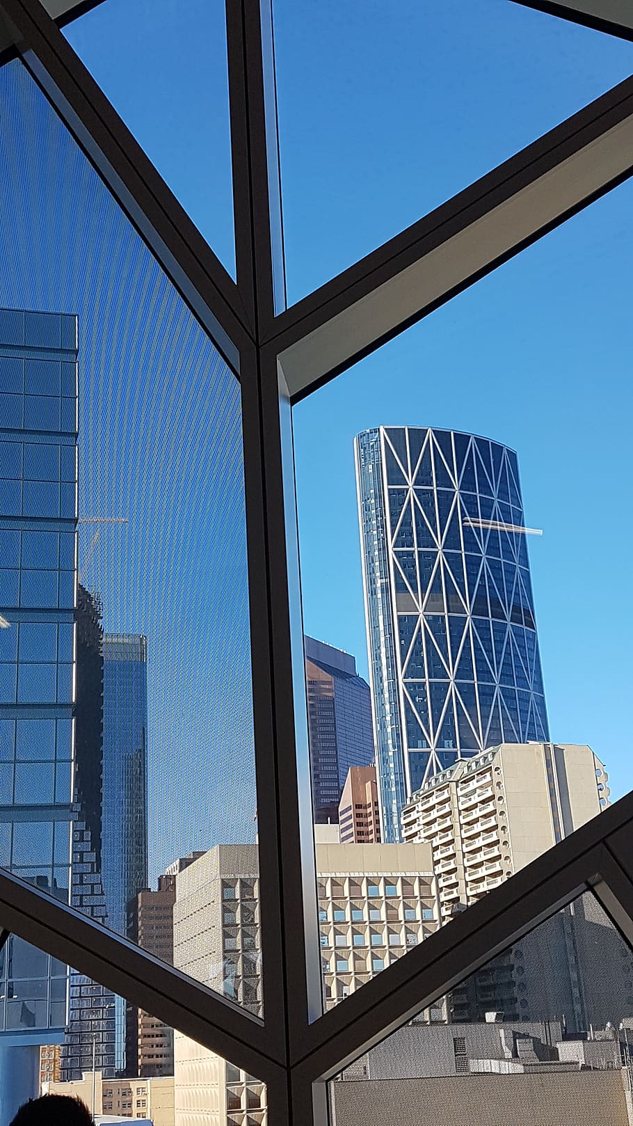 the bow, calgary, skyline, architecture, city, built structure HD wallpaper