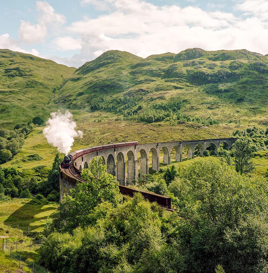 train running on the railroad photography, пленка, film HD wallpaper