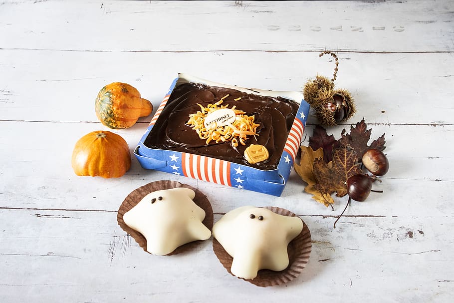 ghost cake, cakes, halloween, food and drink, freshness, still life HD wallpaper
