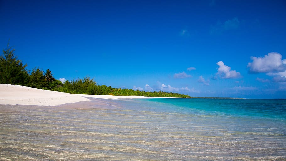 blue sea, ocean, outdoors, nature, land, water, shoreline, beach HD wallpaper