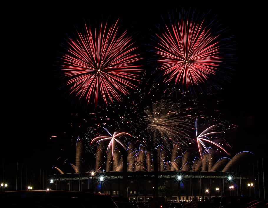 fireworks, pyrotechnics, celebration, light, explosion, festival, HD wallpaper