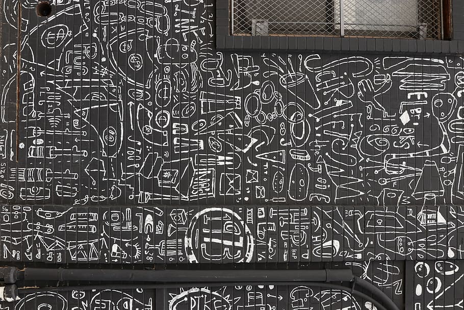 blackboard, pattern, recycling symbol, kindergarten, embroidery, HD wallpaper