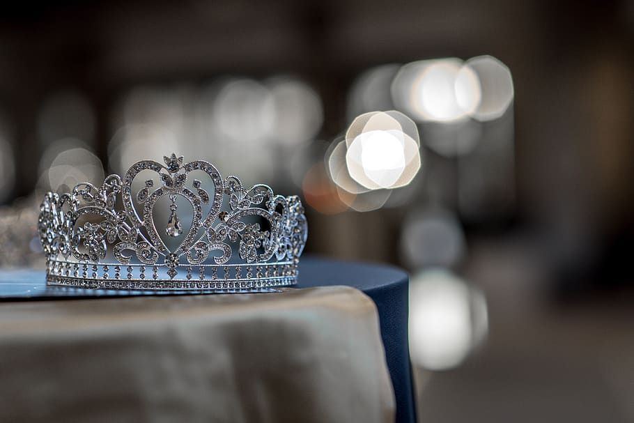 silver-colored crown, indoors, selective focus, close-up, no people HD wallpaper