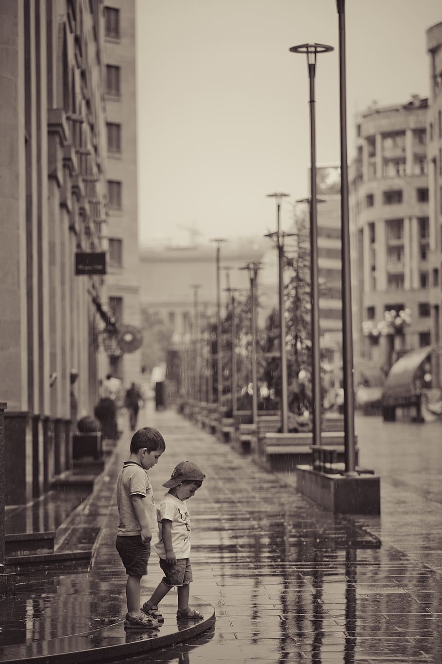 two children standing on streets, human, person, pedestrian, yerevan, HD wallpaper