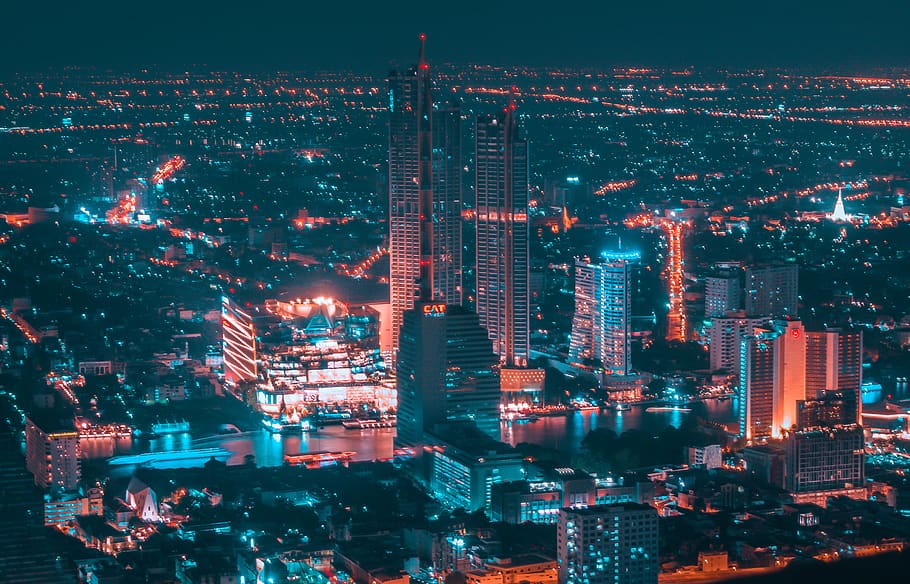 city during night, building exterior, cityscape, architecture HD wallpaper