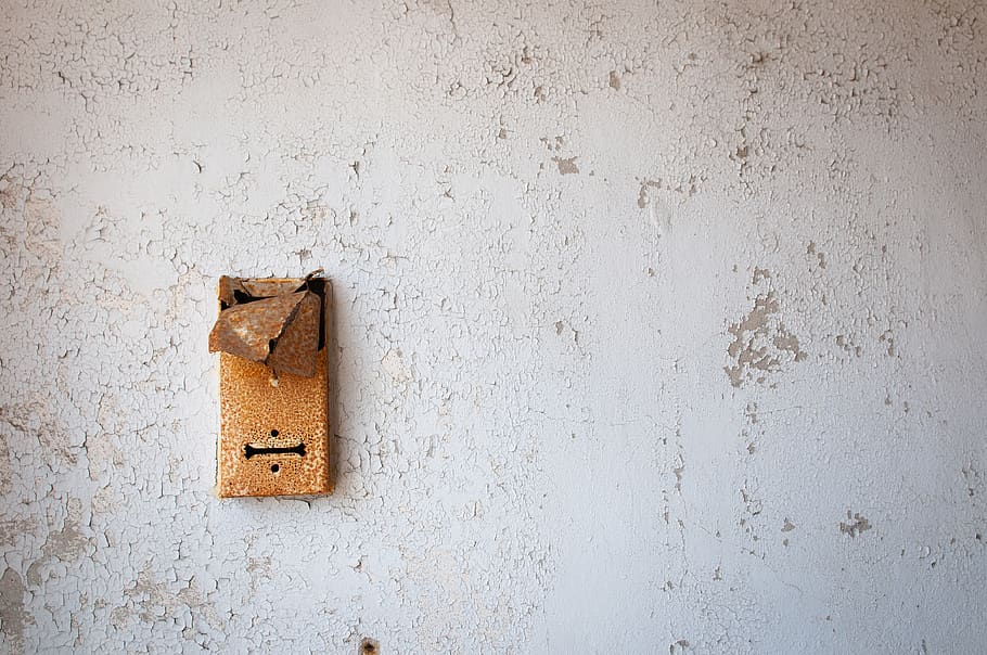 wall, mailbox, building, architecture, modern design, peeling HD wallpaper