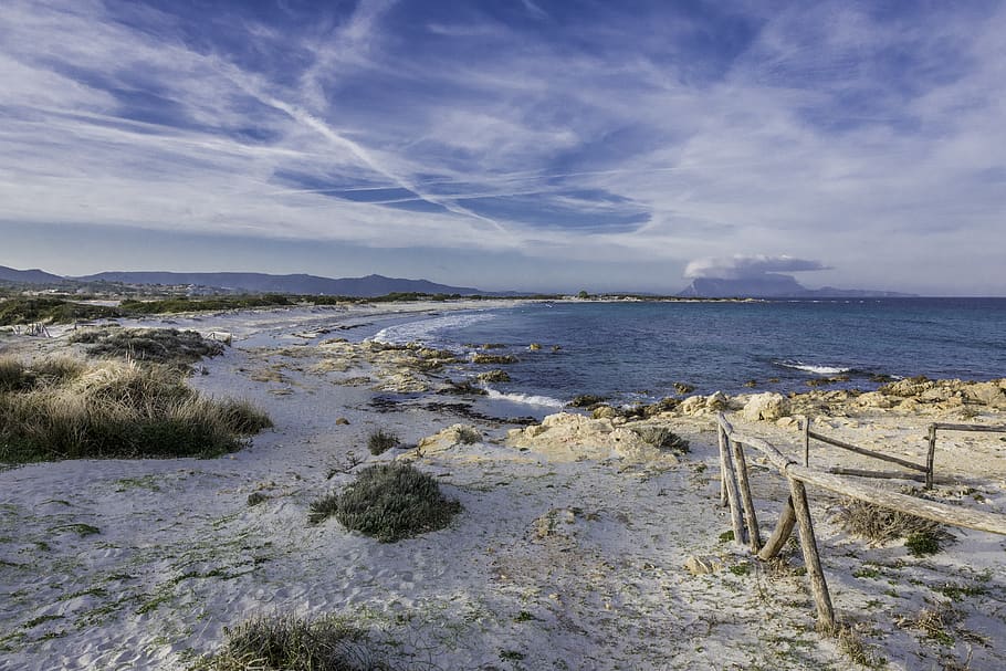 sardinia, isuledda, st theodore, beach, tavolara, water, sky, HD wallpaper