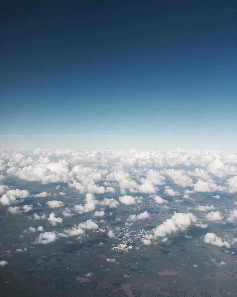 sky, clouds, beauty in nature, scenics - nature, aerial view HD wallpaper
