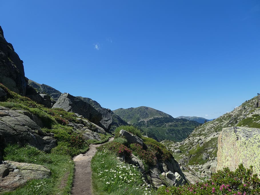 path, mountain, landscape, andorra, sky, scenics - nature, beauty in nature HD wallpaper