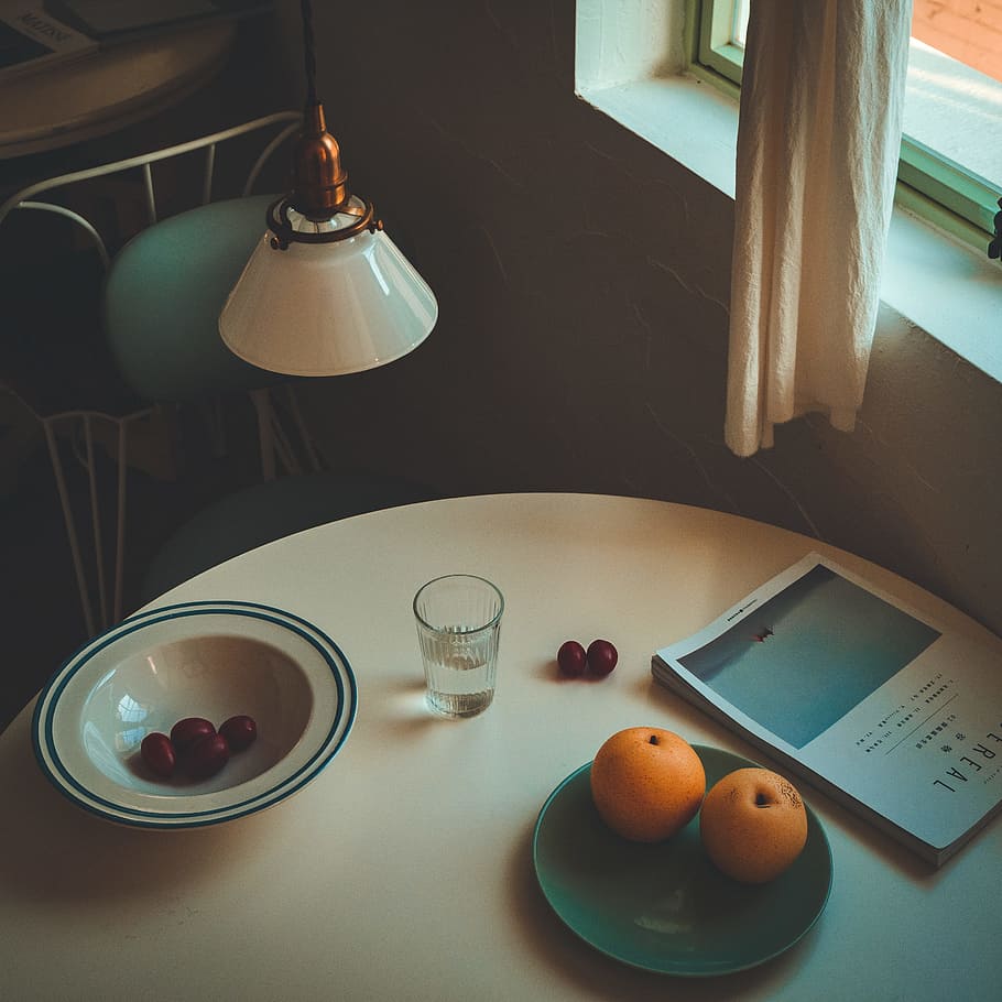 two orange fruits, interior, interior design, table, food, food photography, HD wallpaper