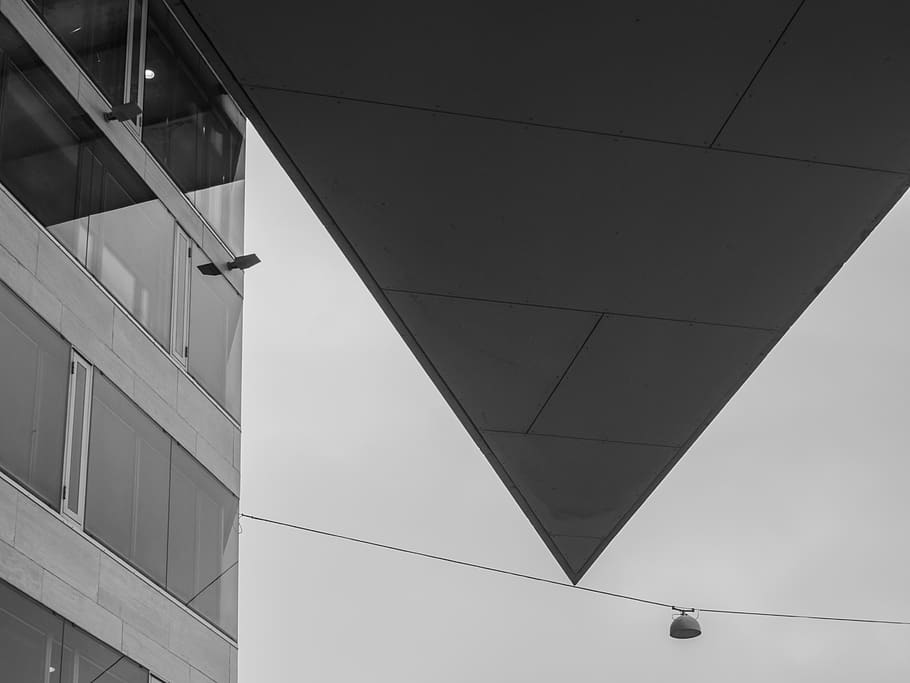 triangle, architecture, helsinki, abstract, nature, concrete HD wallpaper