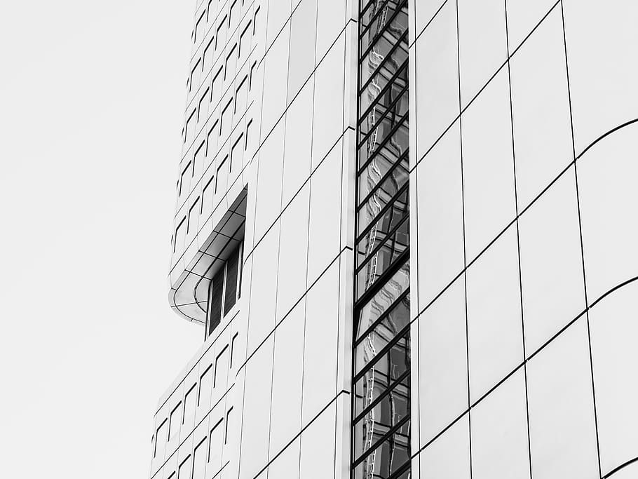 Silver Cladded High Rise Building, architectural design, architecture HD wallpaper