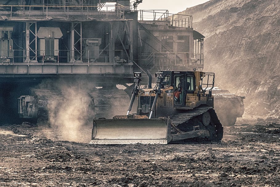 open pit mining, carbon, brown coal, industry, technology, removal HD wallpaper