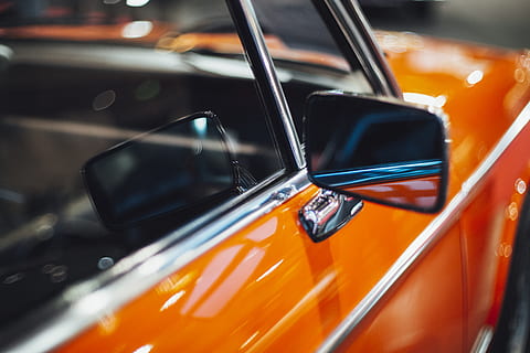 orange vehicle, automobile, car, transportation, mobile phone HD wallpaper