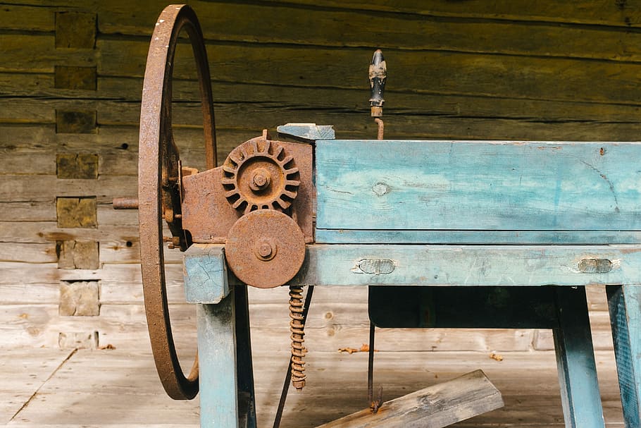 old rusty machinery, abstract, background, brown, chair, closeup HD wallpaper