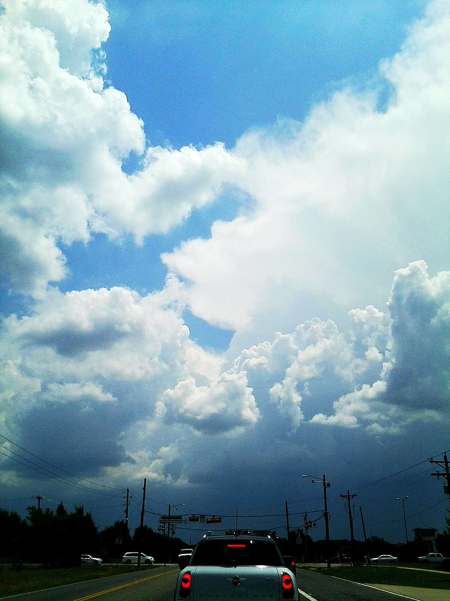 united states, texas, sky, clouds, road, cloud - sky, transportation HD wallpaper