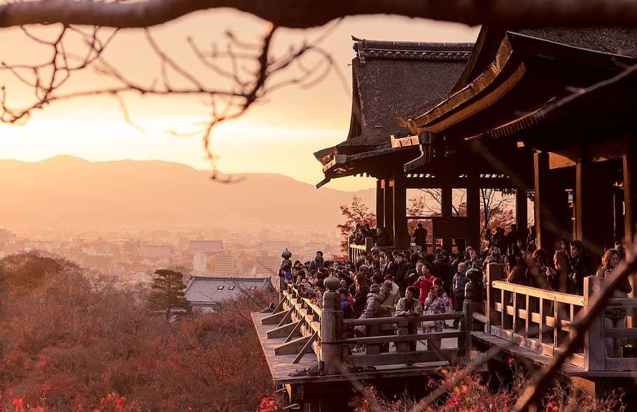 people in temple, crowd, architecture, real people, large group of people HD wallpaper