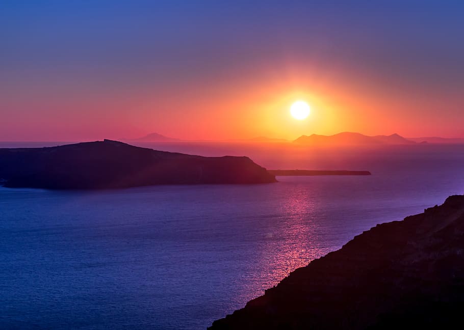 santorini, west, greece, sea, summer, island, architecture, HD wallpaper