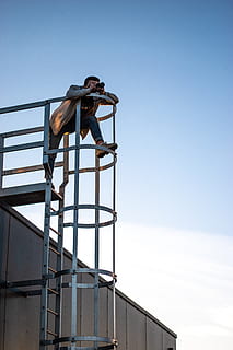 man taking photo using camera, banister, handrail, person, human HD wallpaper