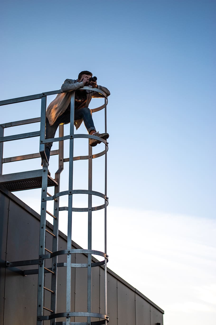 man taking photo using camera, banister, handrail, person, human HD wallpaper